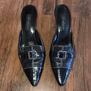 Brighton Italy Precia Mule Leather Kitten Heel